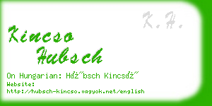 kincso hubsch business card